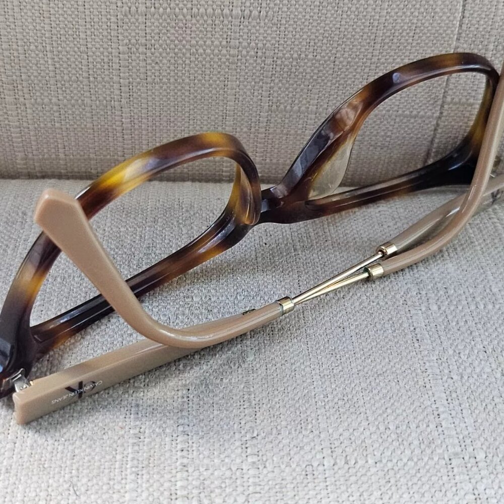 Calvin Klein Jeans Women Eyeglasses/Sunglasses Frame Brown Tortoise Glasses - Picture 6 of 12